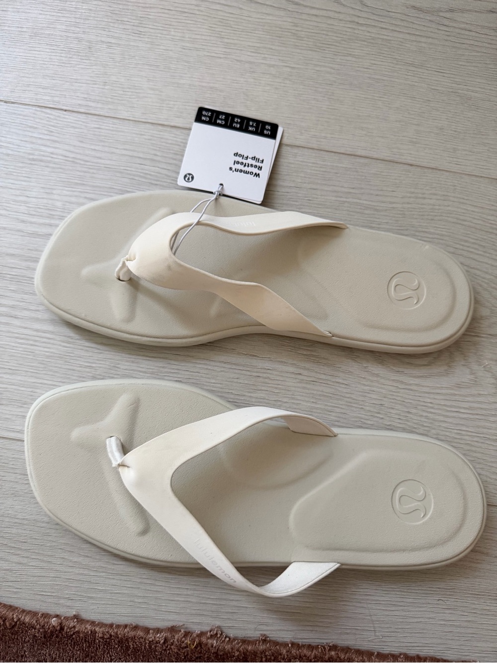 Lululemon women rest feel Beige Flip-Flop Sandals - Comfortable Beach Slides